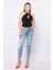 Kadın Skinny Fit Esnek Pantolon Açık Mavi 1
