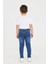Erkek Çocuk Mavi Dar Paça Skiny Fit Jean Likralı Pantolon Beli Ayarlanabilir Lastikli Düğmeli LX320 4