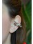 Büyük Bombeli Earcuff Büyük Halka Geçirmeli Kıkırdak Küpesi Gümüş Renk 1