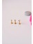Tektaşlı 3'lü Set Çelik Piercing Tragus Helix Kıkırdak Lob Burun 6 mm Gold 4