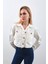 Kadın Ekru Crop Kesim Jean Ceket 1