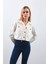 Kadın Ekru Crop Kesim Jean Ceket 2