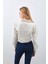 Kadın Ekru Crop Kesim Jean Ceket 5