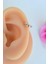 Tektaşlı Halka Helix Piercing Kıkırdak Lob Küpesi 8 mm 1