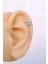 Zincir Sallantılı Çiçek Piercing Helix Kıkırdak Lob Gümüş Renk 1
