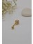 Top Taşlı Çelik Göbek Piercing Gold 2