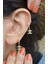 Sallantılı Halka Piercing Zirkon Gold Renk 2