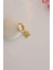 Sallantılı Halka Piercing Zirkon Gold Renk 3
