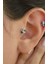 Renkli Çiçek Tragus Piercing Helix Kıkırdak Gümüş Renk 1