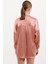 3985 Oversize Saten Gömlek - Camel 4