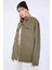 Kadın Oversize Jean Gömlek Haki 5
