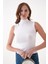 Kadın Krem Kolsuz Body / Bluz Tesettüre Uygun Q005K 4