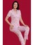 Kadın Çicek Desenli Kısa Kollu Önden Düğmeli Pijama Takım - 5362 - Mria Md 1