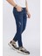 Erkek Lacivert Bilek Boy Yırtık Skinny Fit Jean Pantolon 3