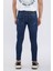 Erkek Lacivert Bilek Boy Yırtık Skinny Fit Jean Pantolon 4