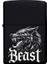 Beast Desenli Kişiye Özel Isimli Benzinli Siyah Metal Çakmak 2