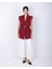 Bordo Vatkalı Kemerli Oversize Yelek 3