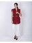 Bordo Vatkalı Kemerli Oversize Yelek 4