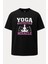 Oversize Pembe Yoga Miracle Unisex Siyah Tişört 1