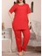 Büyük Beden Yazlık Tunik Pijama Takımı %100 Pamuk 2xl 3xl 4xl 5