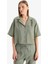 Loose Fit Ceket Yaka Modal Kısa Kollu Gömlek F0399AX25SP 3