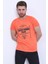 Unisex Bisiklet Yaka Baskılı Yıkamalı T-Shirt 1