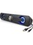 LED Işıklı USB ve 3.5mm Girişli Soundbar Hoparlör Masaüstü Laptop Tv ve Telefon Uyumlu 2X2.5W 1