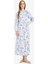 Relax Fit Bisiklet Yaka Çiçekli Poplin Bağcıklı Uzun Kollu Maxi Elbise F4554AX25HS 3