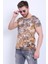 Unisex Bisiklet Yaka Baskılı Yıkamalı T-Shirt 1