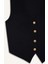Crop V Yaka Keten Karışımlı Blazer Siyah Yelek C7798AX25SM 2