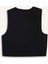 Crop V Yaka Keten Karışımlı Blazer Siyah Yelek C7798AX25SM 3
