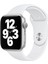Apple Watch Series SE/10/9/8/7/6/5/4/3 46mm-45mm-44mm-42mm Uyumlu S/M Silikon Kordon Beyaz 1