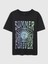 Kız Çocuk Siyah %100 Organik Pamuk Grafikli Tunik T-Shirt 3