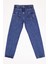 Unisex Mavi Çocuk Boyfriend Rahat Kesim Pantolon Beli Ayarlanabilir Lastik LXB307 2