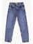 Unisex Boyfriend Jean Rahat Kesim Pantolon Beli Ayarlanabilir Lastikli Düğmeli LX308Y 1