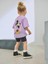 Kız Çocuk Pamuklu Lila Mickey Mouse Baskılı T-Shirt ve Siyah Biker Tayt Takım 1