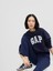 Kadın Lacivert Gap Logo Bisiklet Yaka Fleece Sweatshirt 1