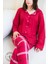Fuşya Ekose Desenli Düğmeli Uzun Kol Kadın Pijama Takımı 1