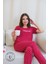 Fuşya Puantiye Desenli Kısa Kol Kadın Pijama Takımı 2