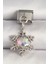 316L Çelik Gümüş Renk Hologram Mineli Kar Tanesi Model Nomination Charm 1