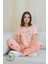 Açık Pudra Ayıcık Kiraz Desenli Kısa Kol Kadın Pijama Takımı 2