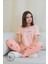 Açık Pudra Ayıcık Kiraz Desenli Kısa Kol Kadın Pijama Takımı 3