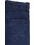 Fistan Store Kadın Koyu Mavi Yüksek Bel Normal Kesim Dar Paça Jean Pantolon 5