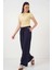 Geniş Paça Keten Pantolon 6735 - Lacivert 1