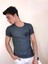 Unisex Bisiklet Yaka Baskılı Yıkamalı T-Shirt 1