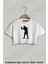 Boks Baskılı Oversize Crop T-Shirt 1