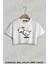 Zıplayan Köpek Baskılı Oversize Crop T-Shirt 1