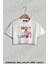 Punpun Grid Print Baskılı Oversize Crop T-Shirt 1