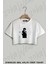Sandman Baskılı Oversize Crop T-Shirt 1
