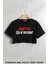 Cinnetten Çiçek Baskılı Oversize Crop T-Shirt 1